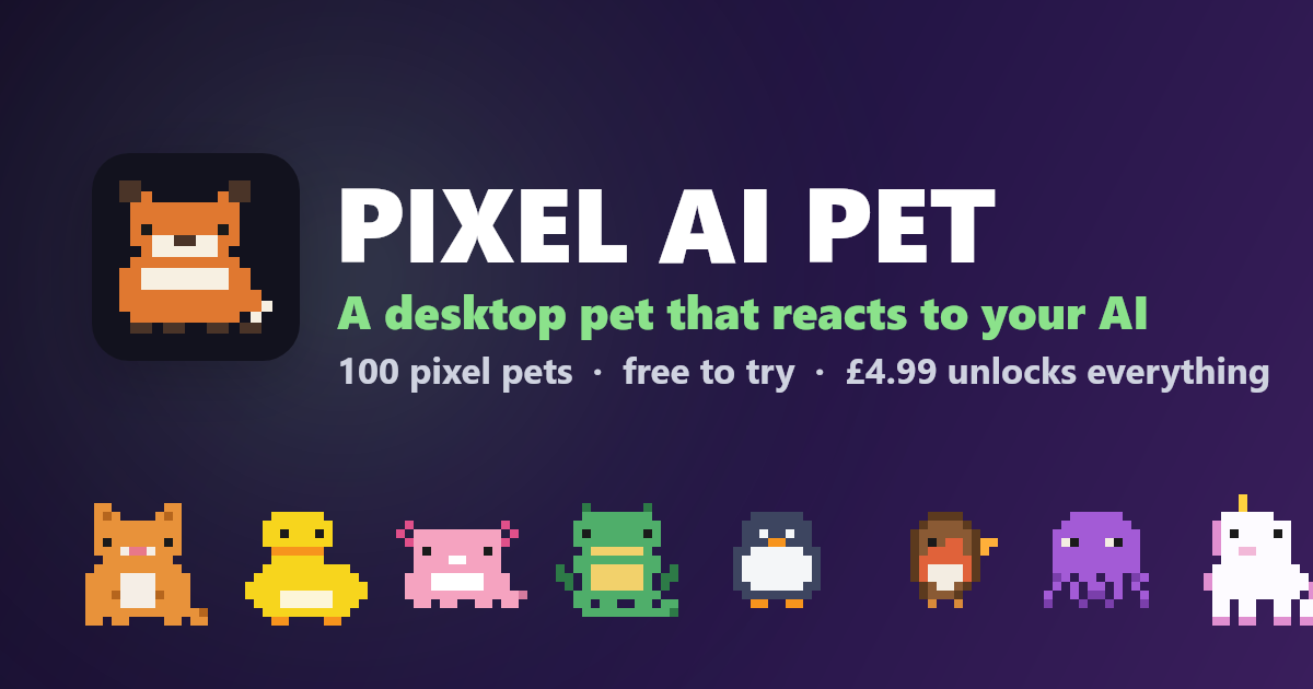Pixel AI Pet — a desktop pet for Windows that reacts to your AI